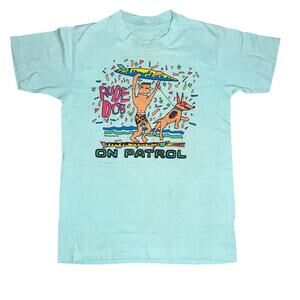 Vintage 80s Sun Sportswear  Rude Dog Surfer graphic single stitch youth T-shirt